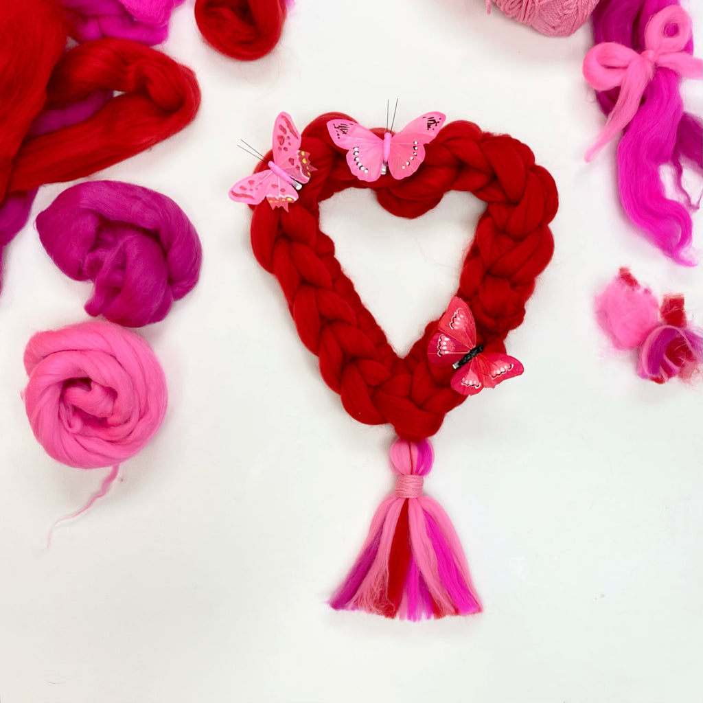 How to make a Valentine's Day Heart Shaped Wool Wreath