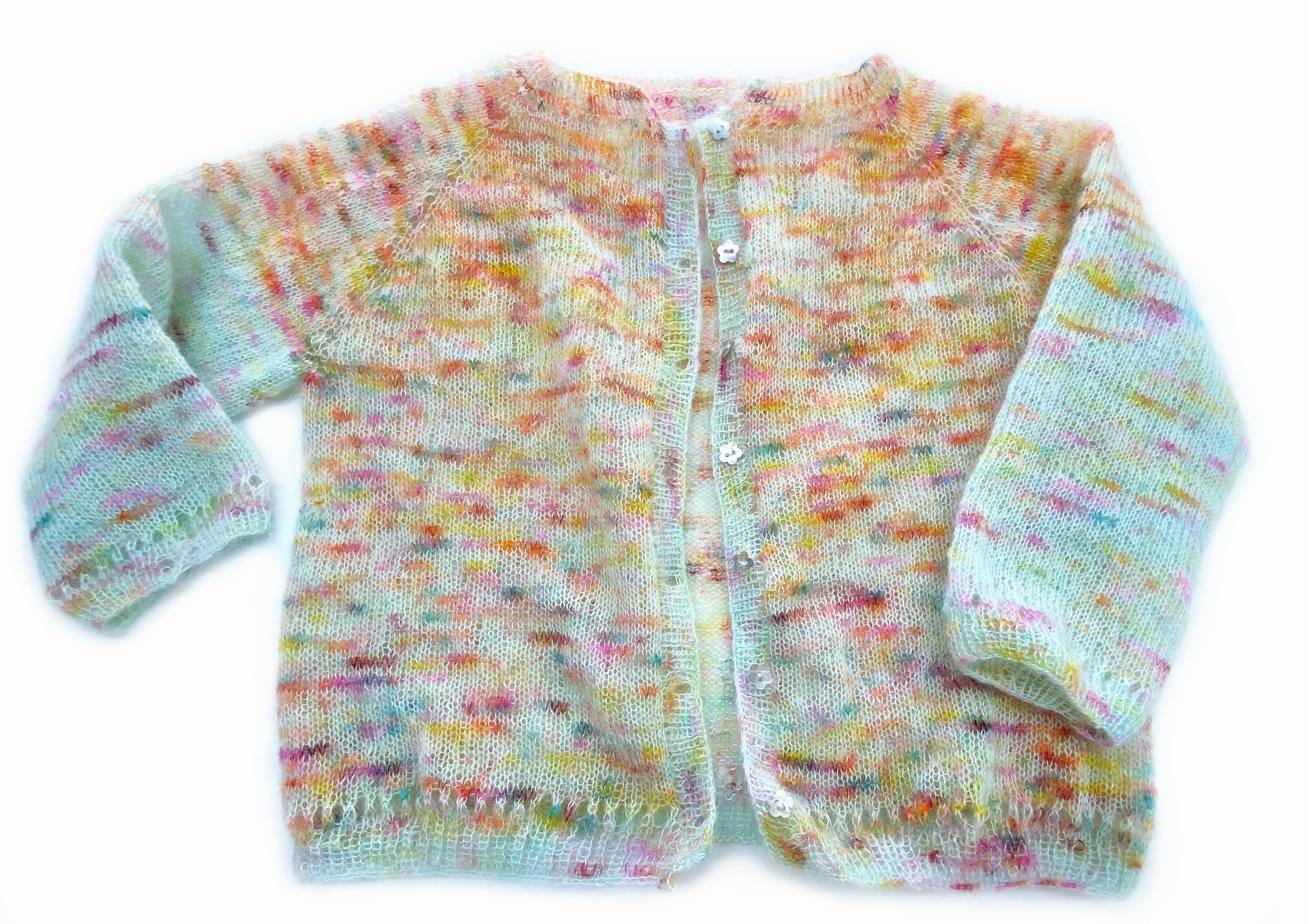 My Hand Dyed Yarn Kid Silk Mohair "Gertrude" Cardigan