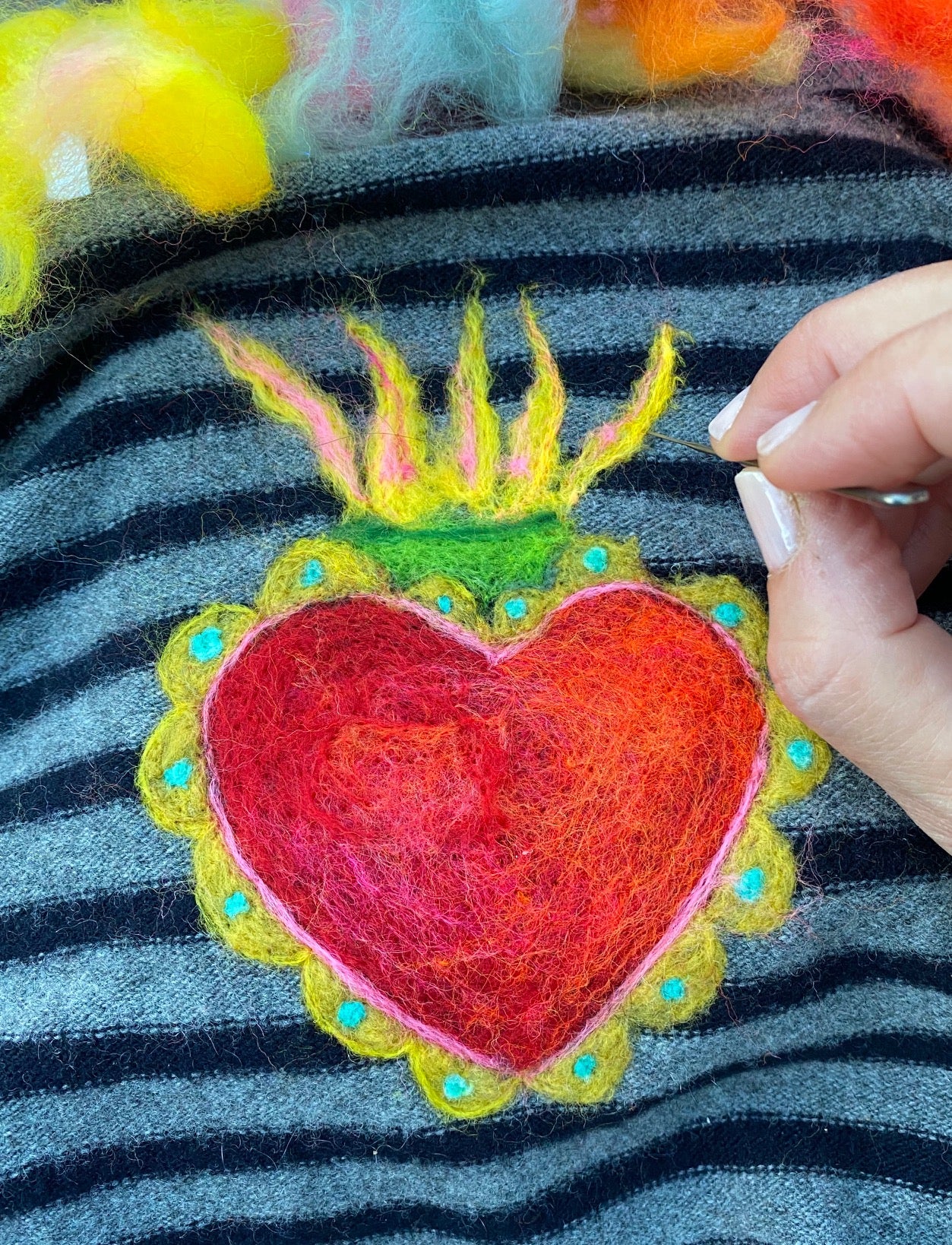 Upcycling, Mending & Decorating with Wool Tops