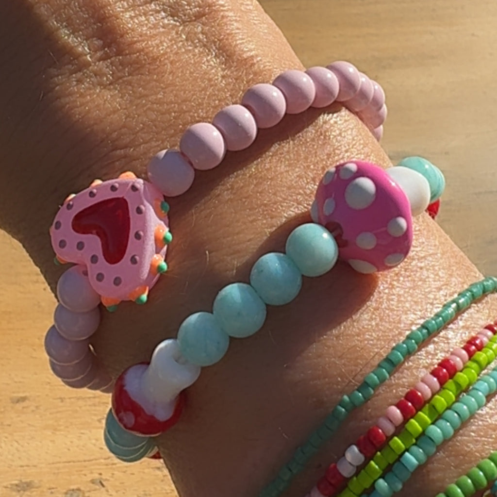 Toadstool Bracelet Kit with Glass Beads