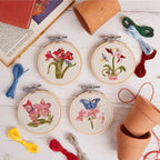 RHS Embroidery Hoop Kit x 4 : Butterfly & Flora