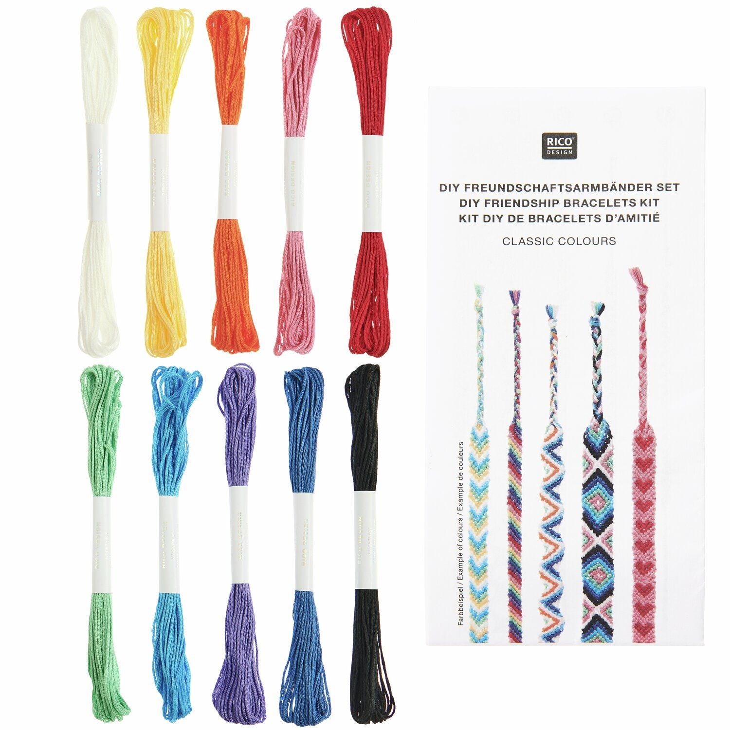 Friendship Bracelet Kit Set : Classic Colours