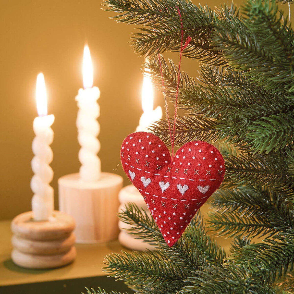 Embroidery kit: Felt Heart Decoration