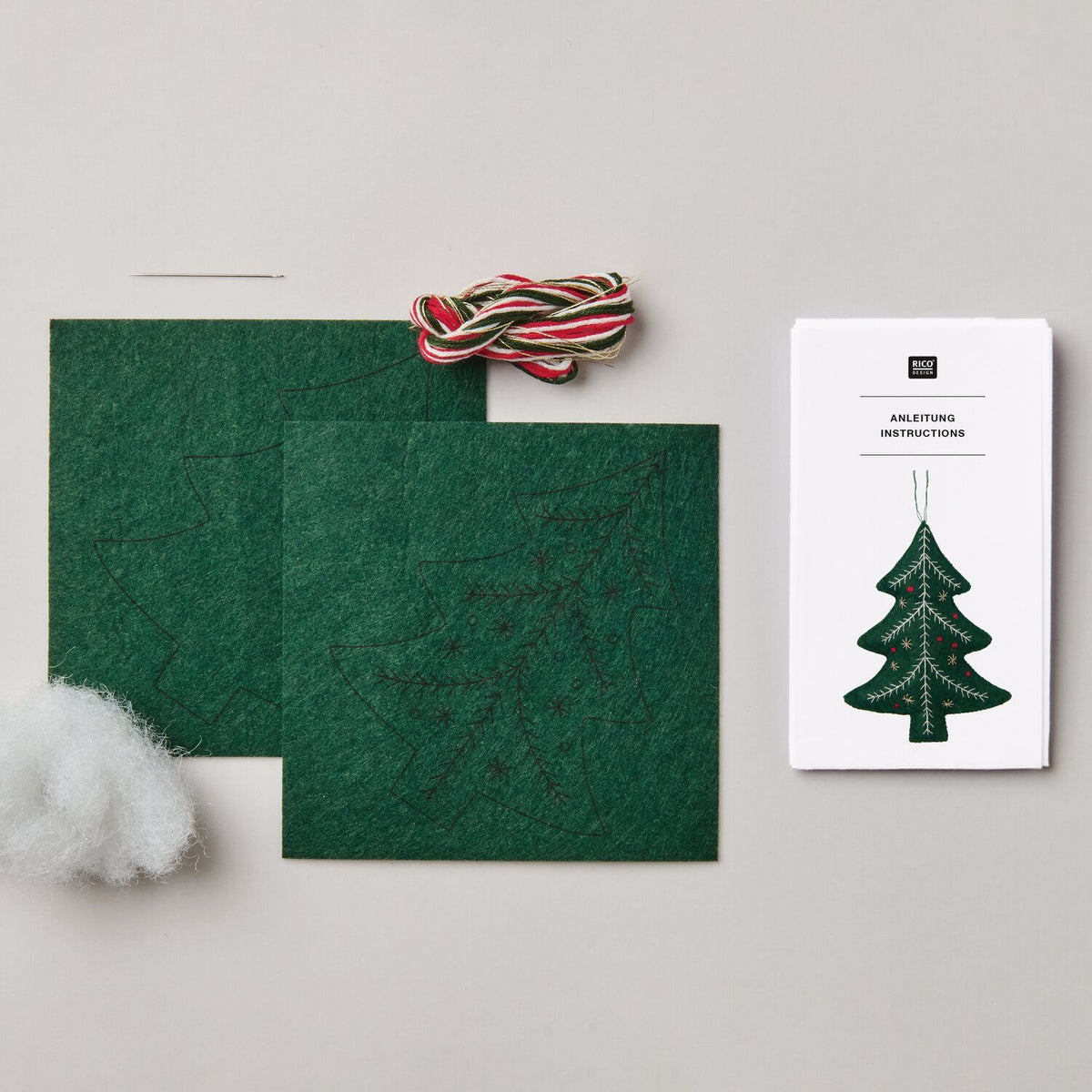 Embroidery kit: Felt Christmas tree decoration