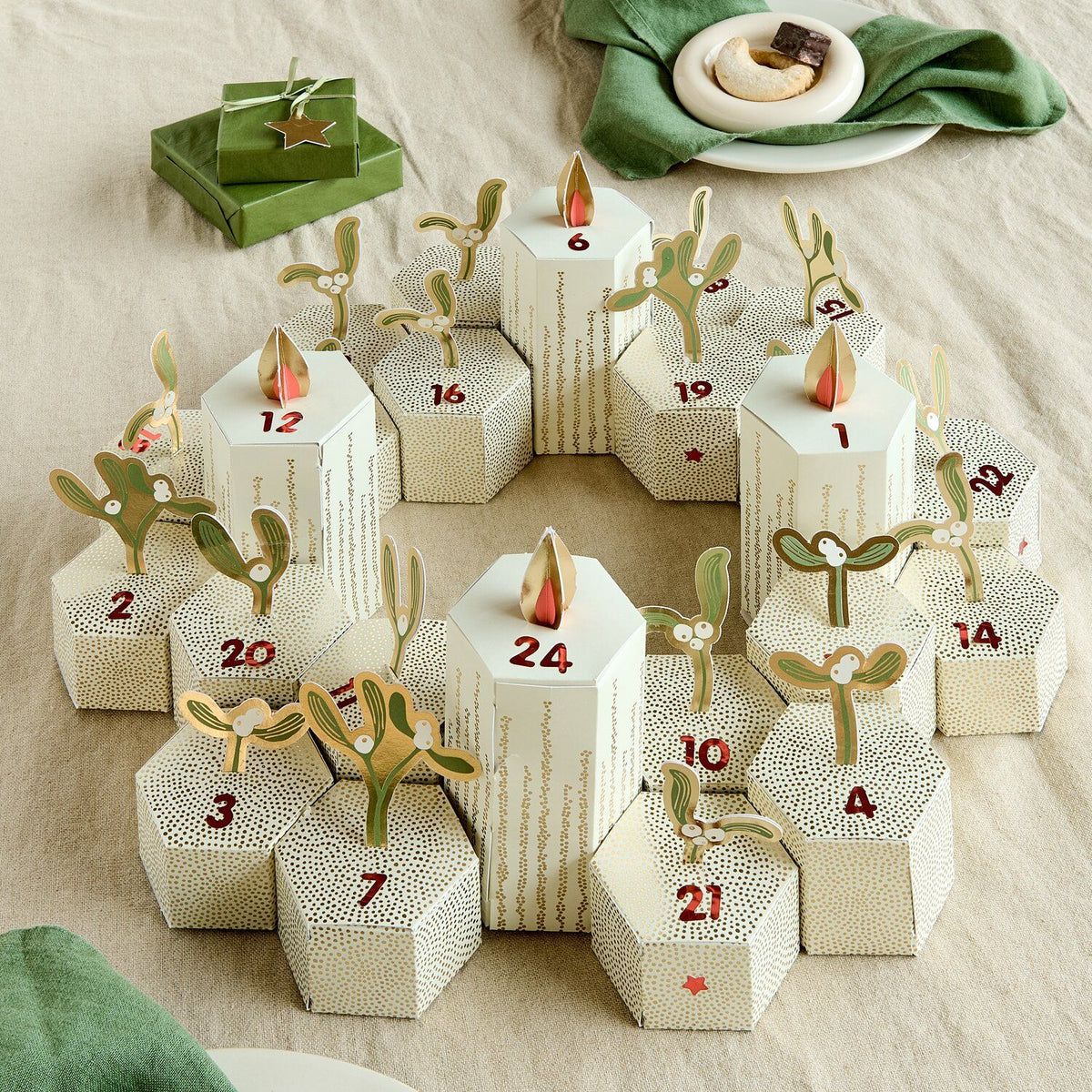 Mistletoe hot Foil Advent Calendar Craft Kit