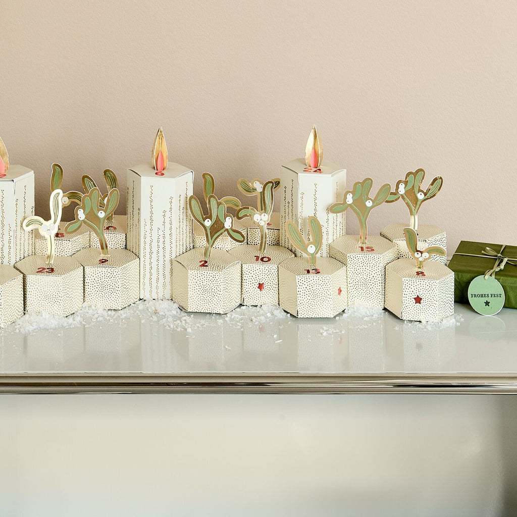 Mistletoe hot Foil Advent Calendar Craft Kit