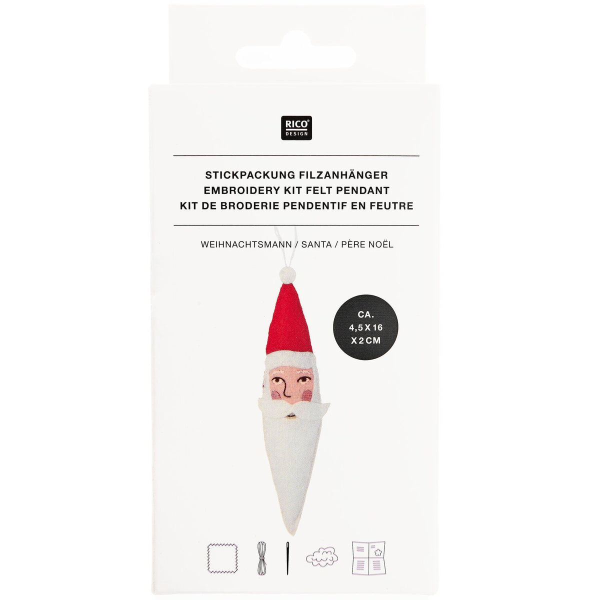 Embroidery kit: Felt Santa Pendant Decoration