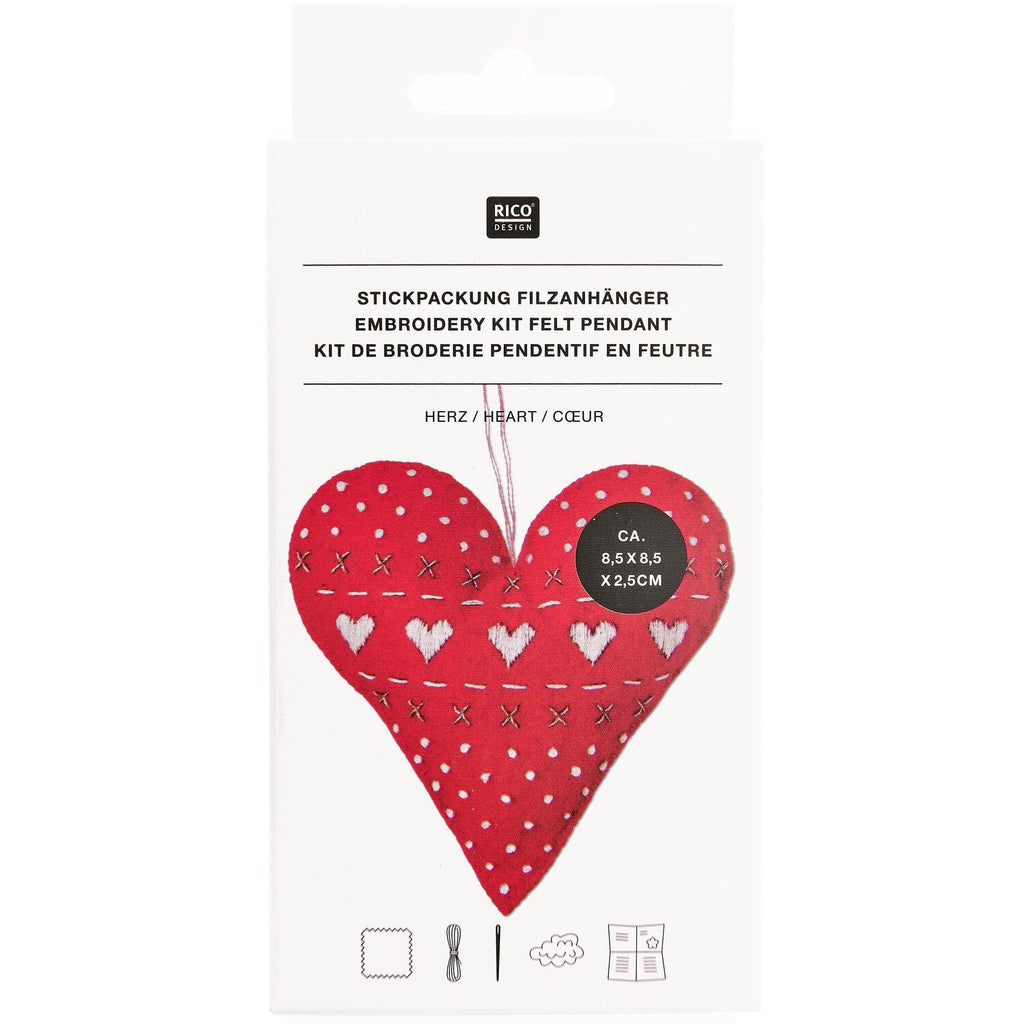 Embroidery kit: Felt Heart Decoration