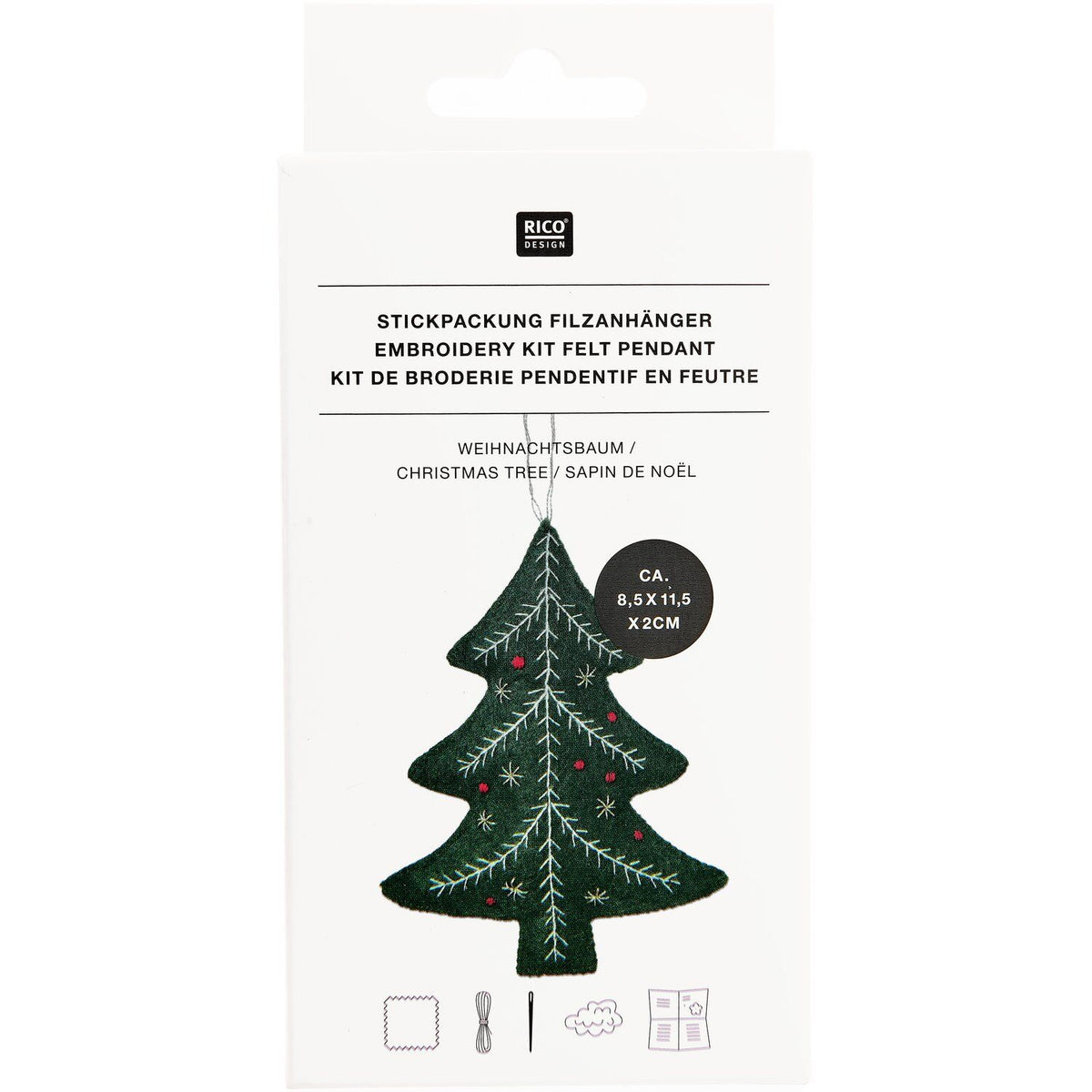 Embroidery kit: Felt Christmas tree decoration