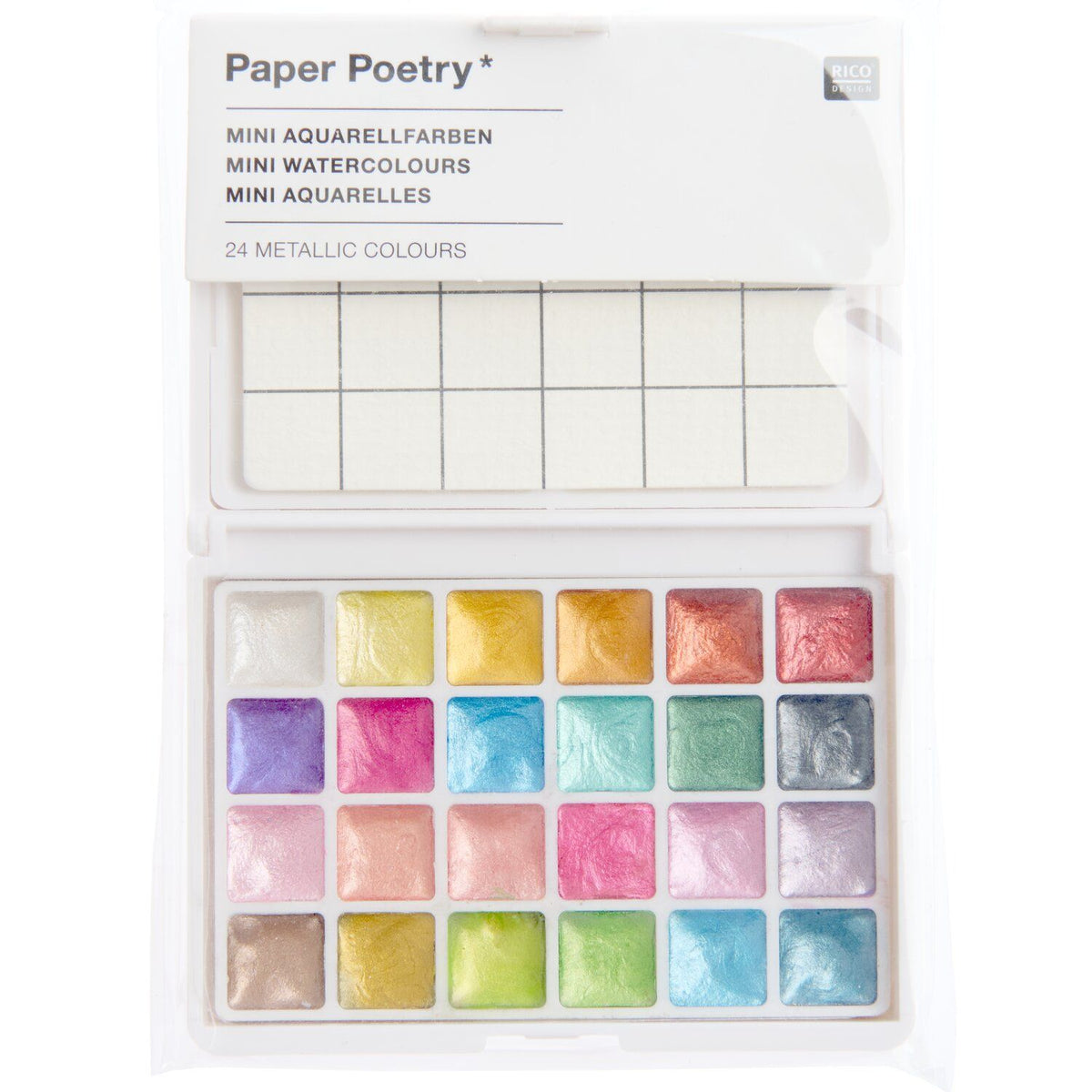 Mini Metallic Watercolour Set - 24 Colours