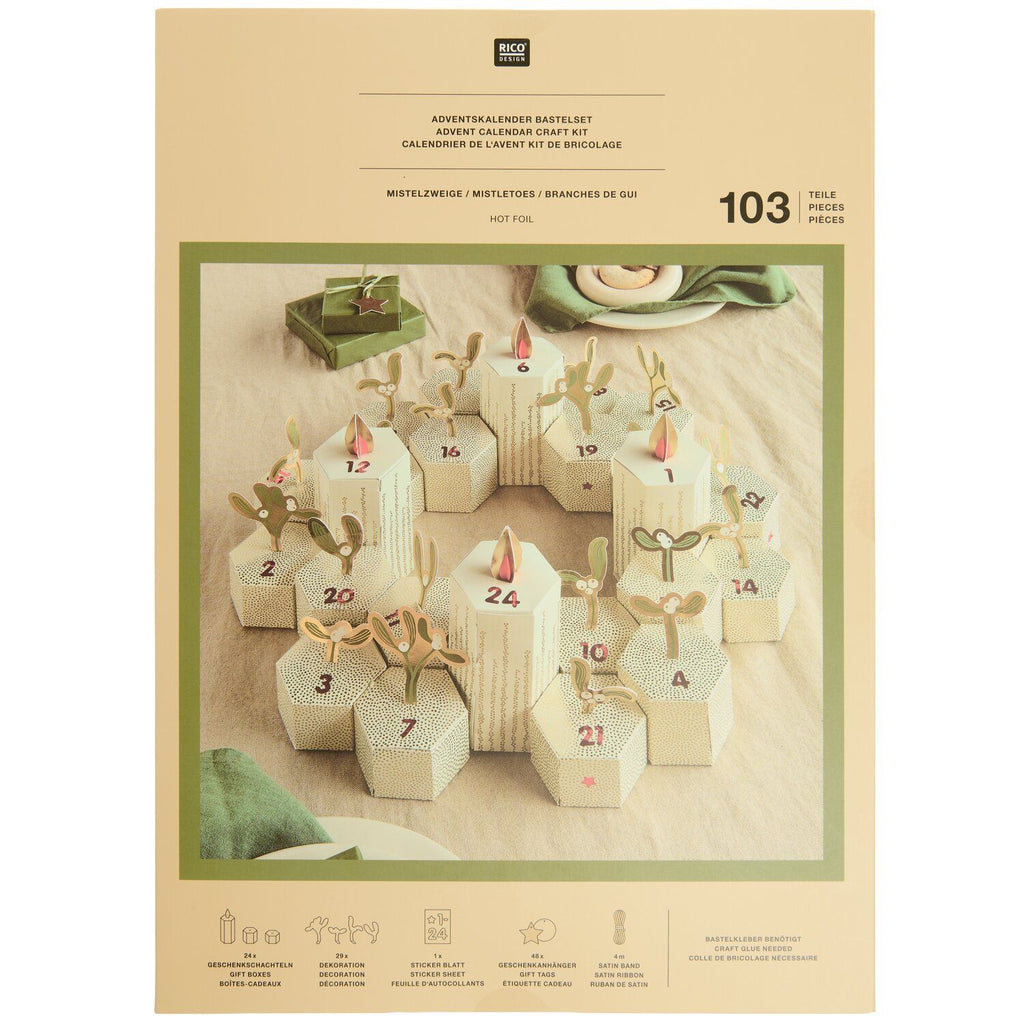 Mistletoe hot Foil Advent Calendar Craft Kit