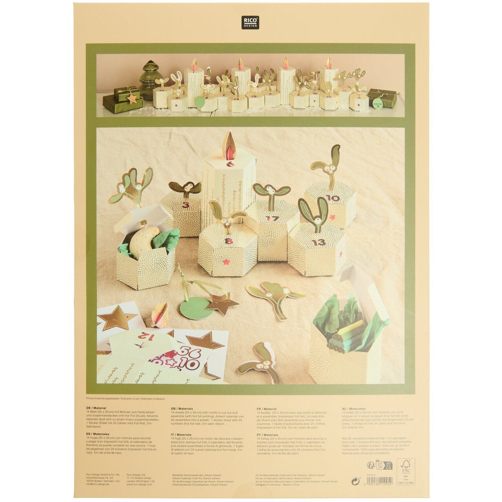 Mistletoe hot Foil Advent Calendar Craft Kit