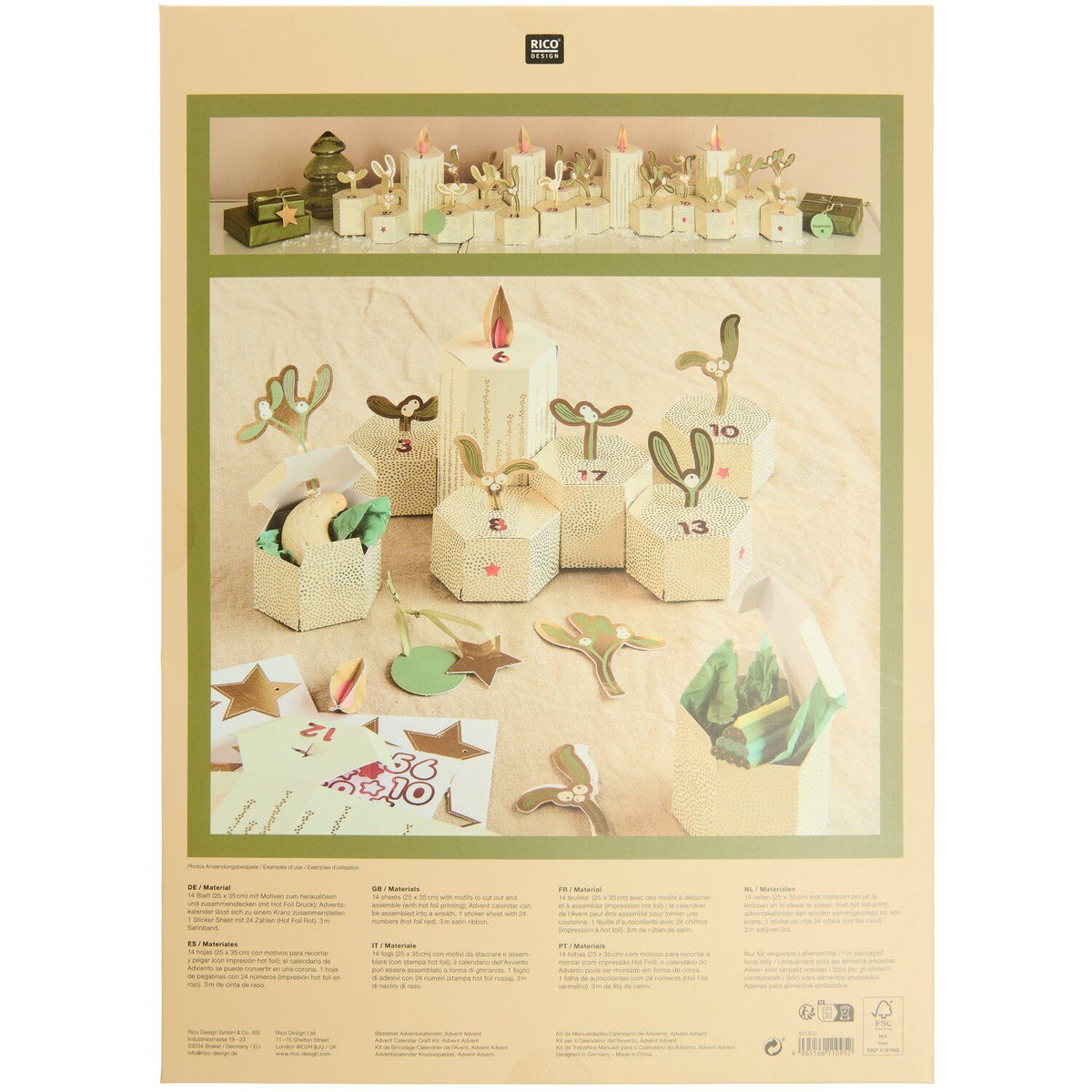 Mistletoe hot Foil Advent Calendar Craft Kit