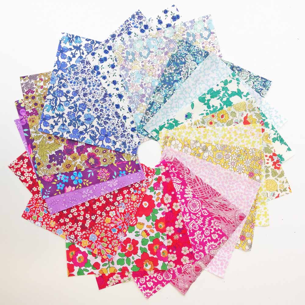 20 Liberty Tana Lawn Mixed Colours 5″ Charm Squares
