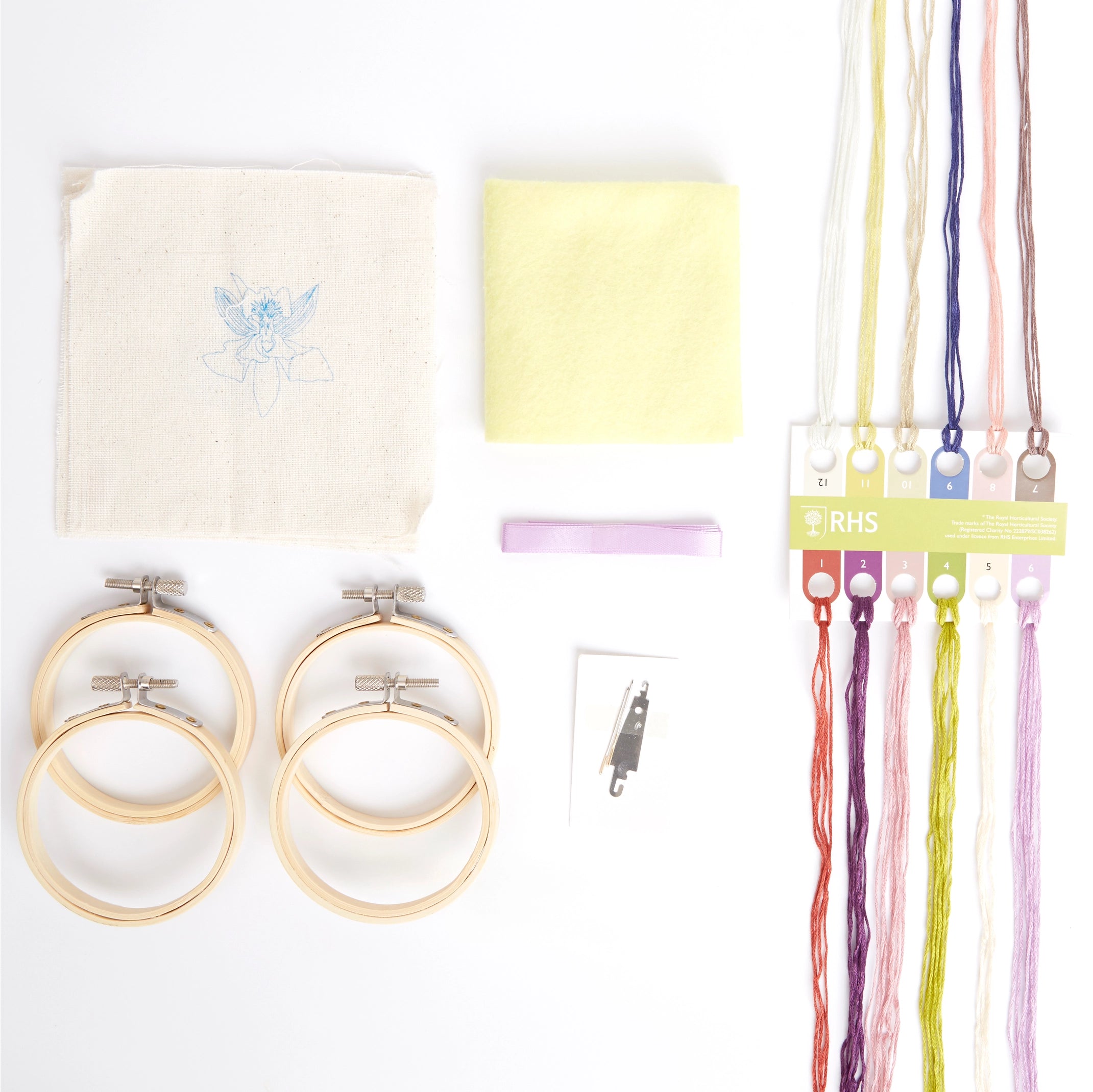 RHS Embroidery Hoop Kit x 4 : Orchids