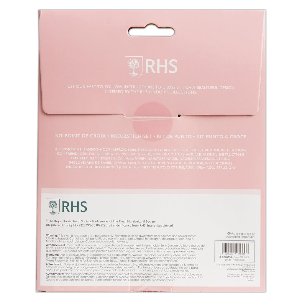 RHS Cross Stitch Kit : Hypericum