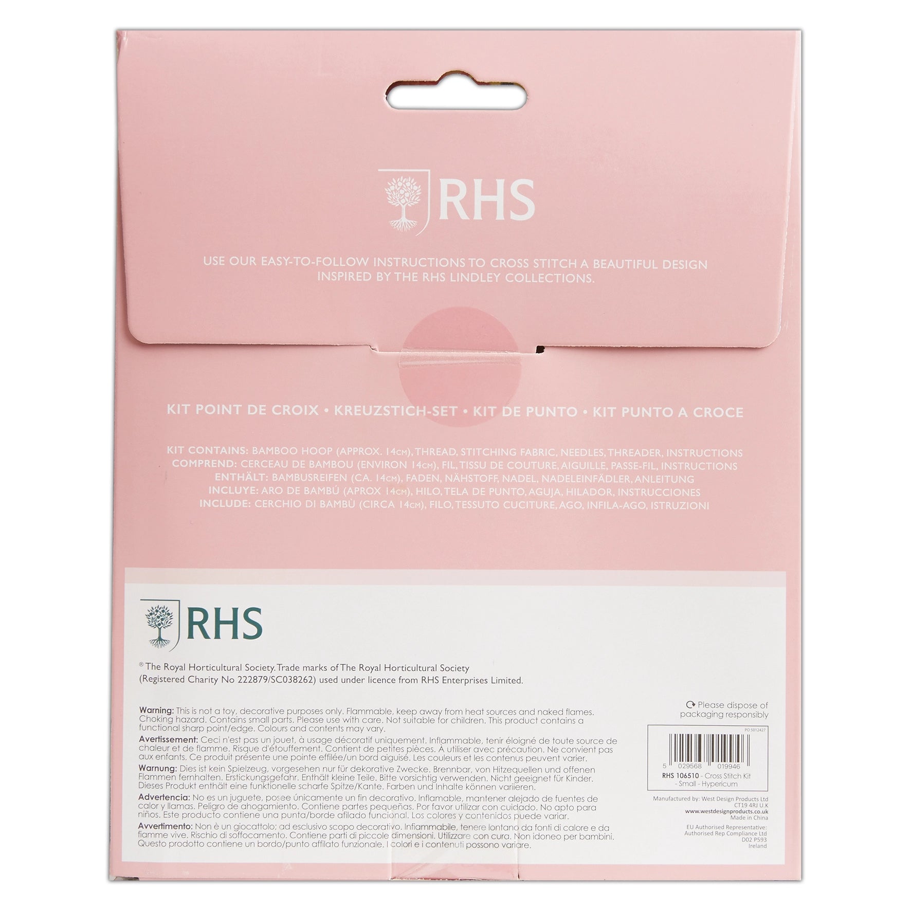 RHS Cross Stitch Kit : Hypericum