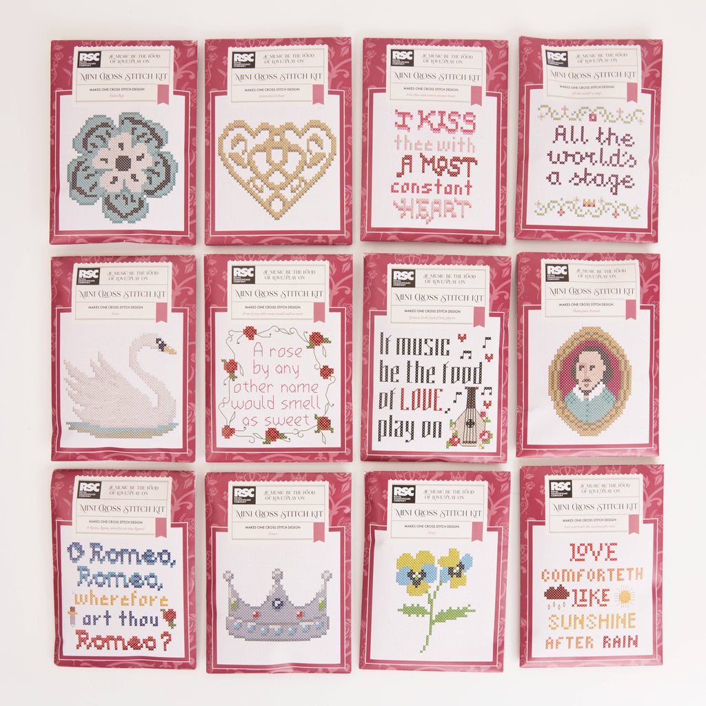 Royal Shakespeare Company 12 Mini Cross Stitch Kit, Love