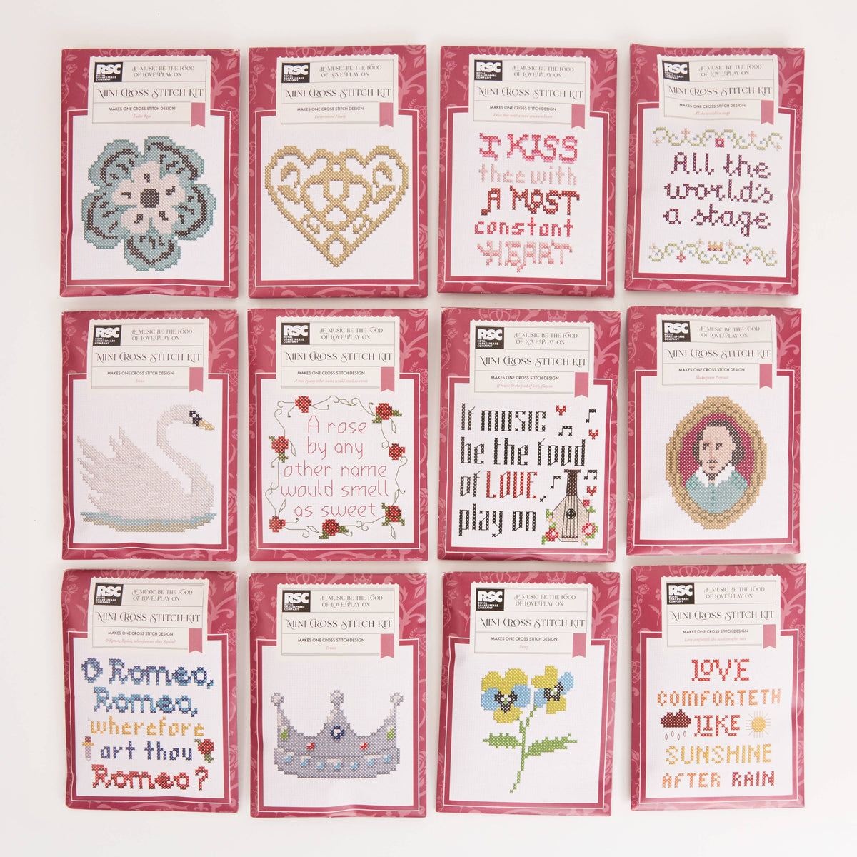Royal Shakespeare Company 12 Mini Cross Stitch Kit, Love