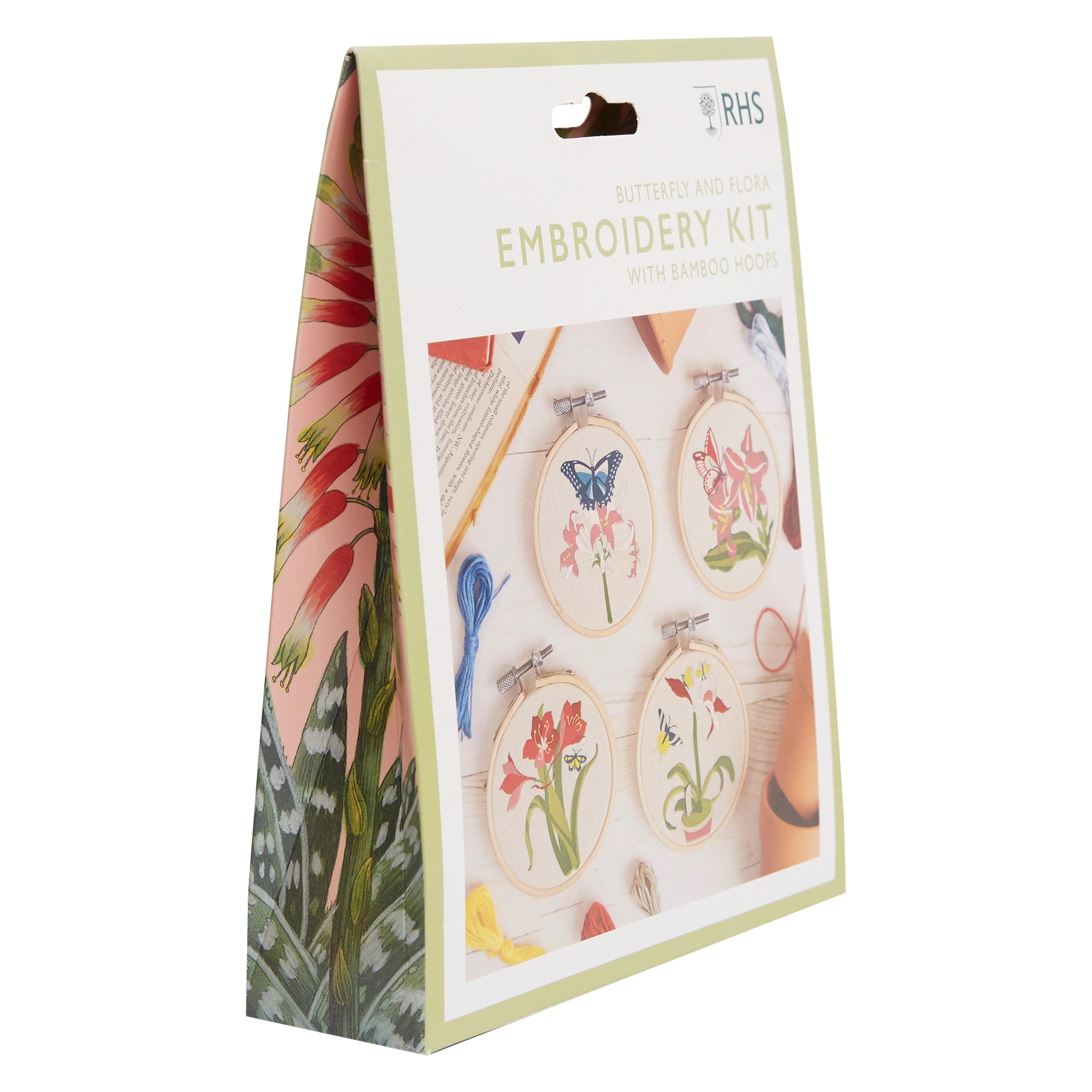 RHS Embroidery Hoop Kit x 4 : Butterfly & Flora