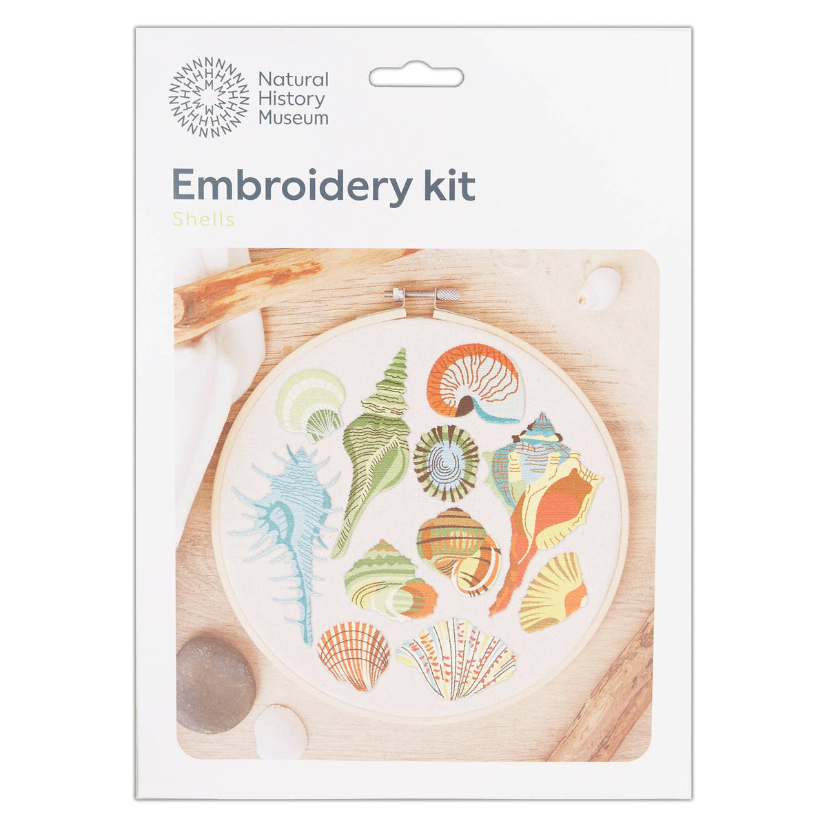 Natural History Museum Embroidery Hoop Kit, Shells Design 8"