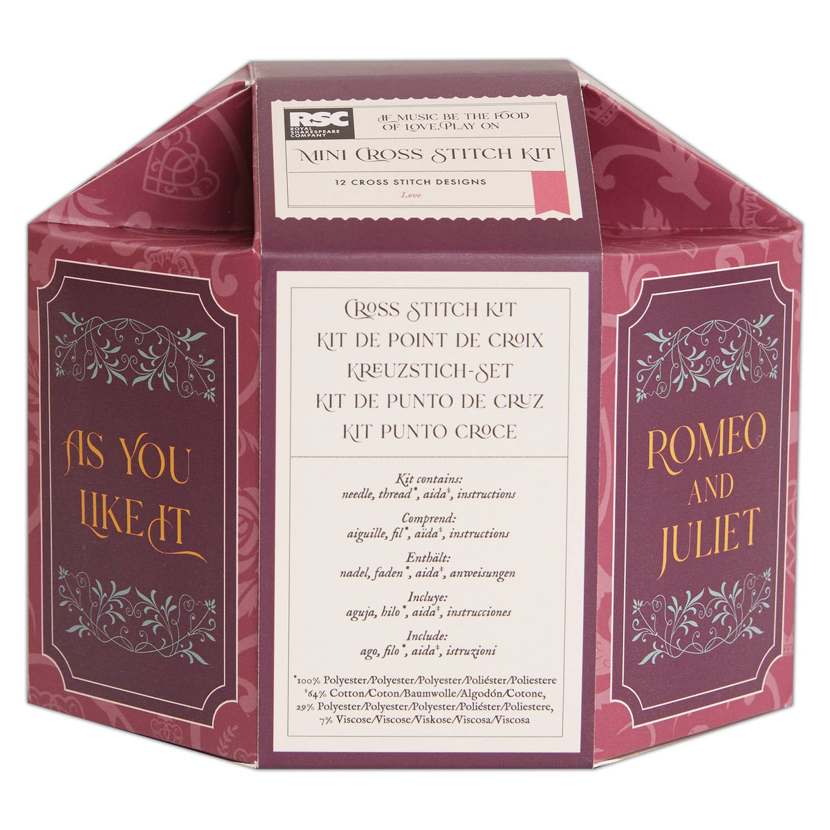 Royal Shakespeare Company 12 Mini Cross Stitch Kit, Love