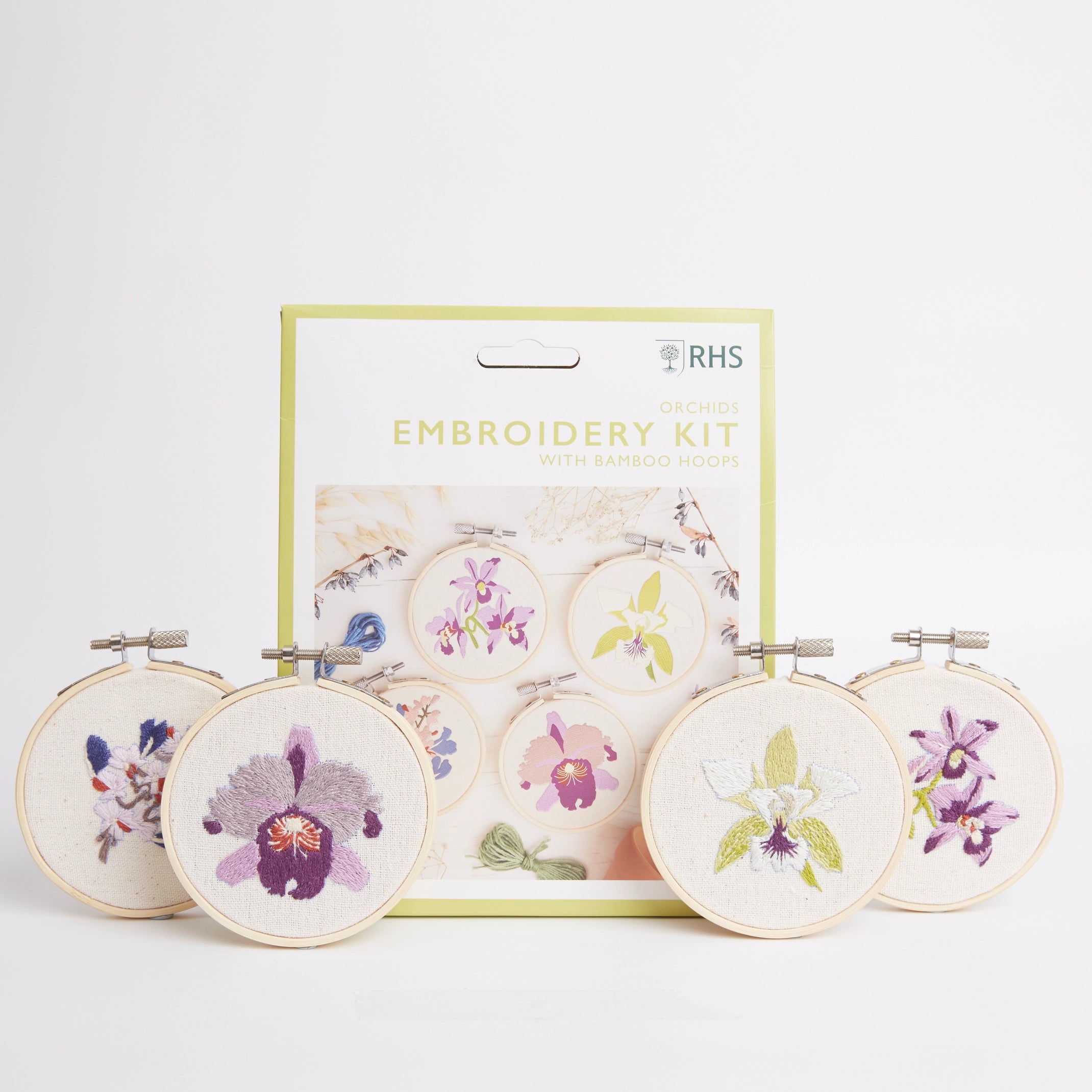 RHS Embroidery Hoop Kit x 4 : Orchids