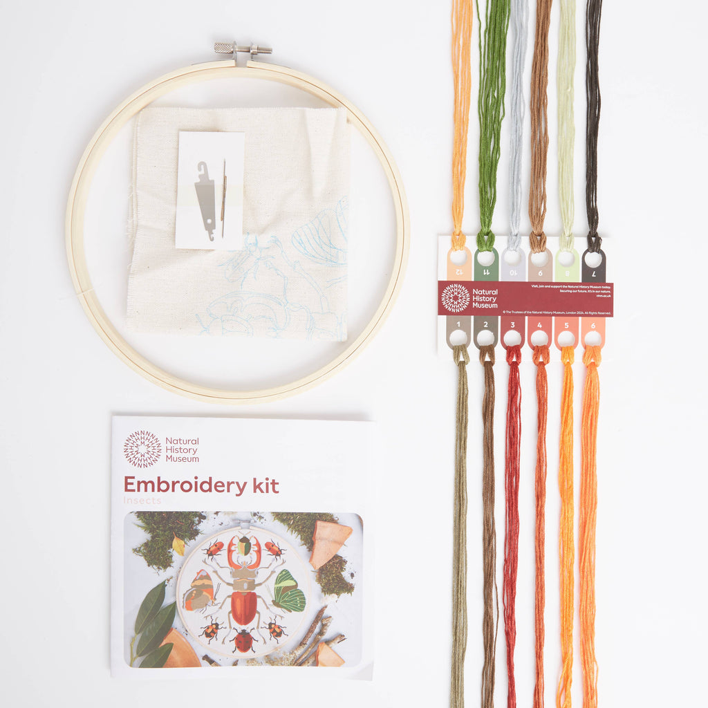 Natural History Museum Embroidery Hoop Kit, Insects 8"