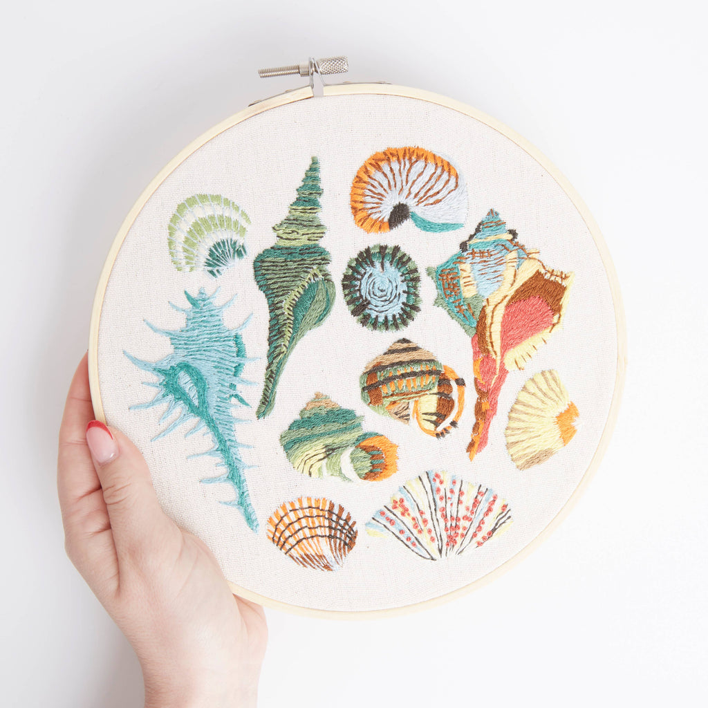 Natural History Museum Embroidery Hoop Kit, Shells Design 8"