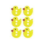 Button Set : Yellow Baby Chick Buttons x 6