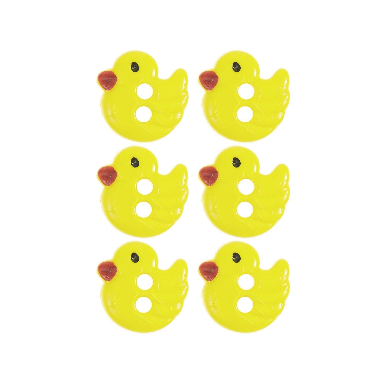 Button Set : Yellow Baby Chick Buttons x 6