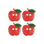 Button Set : Red Apple Buttons x 4
