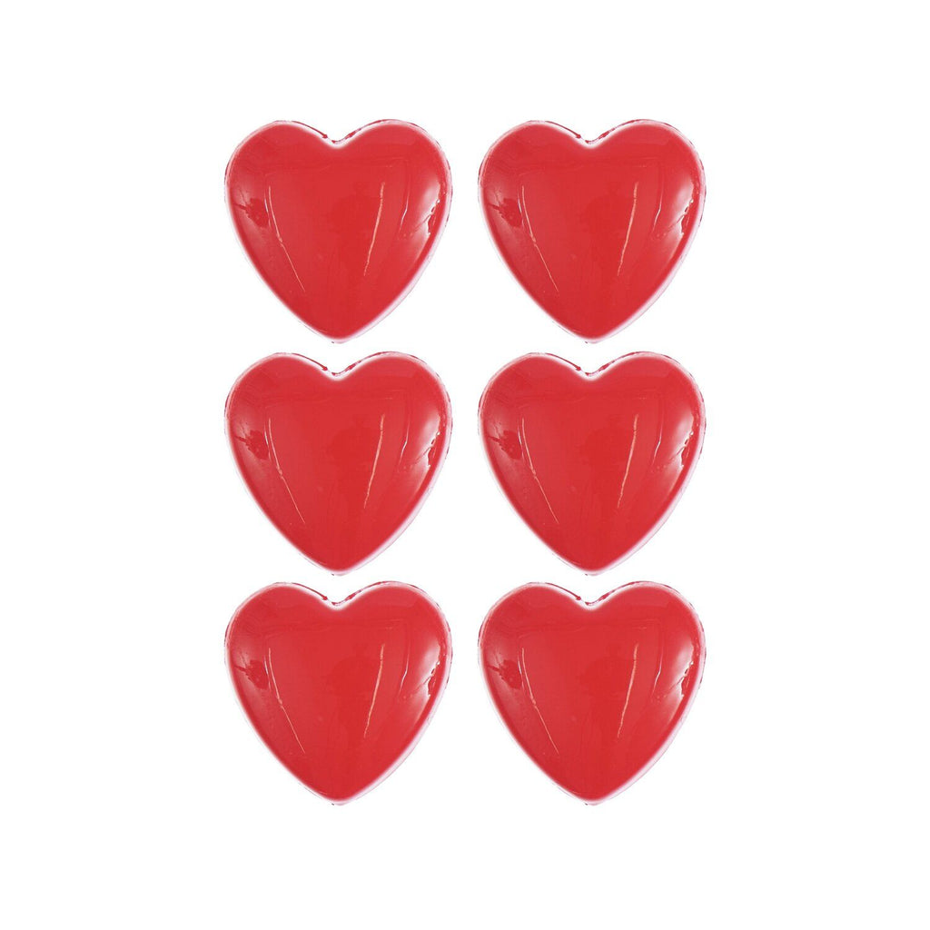 Button Set : Red Heart Buttons x 6