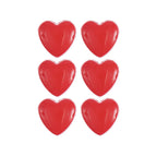 Button Set : Red Heart Buttons x 6