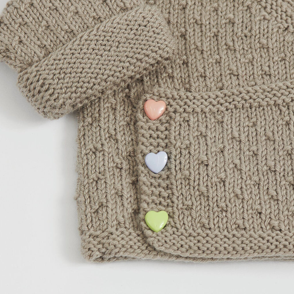 Button Set : Pastel Heart Buttons x 6