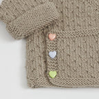 Button Set : Pastel Heart Buttons x 6