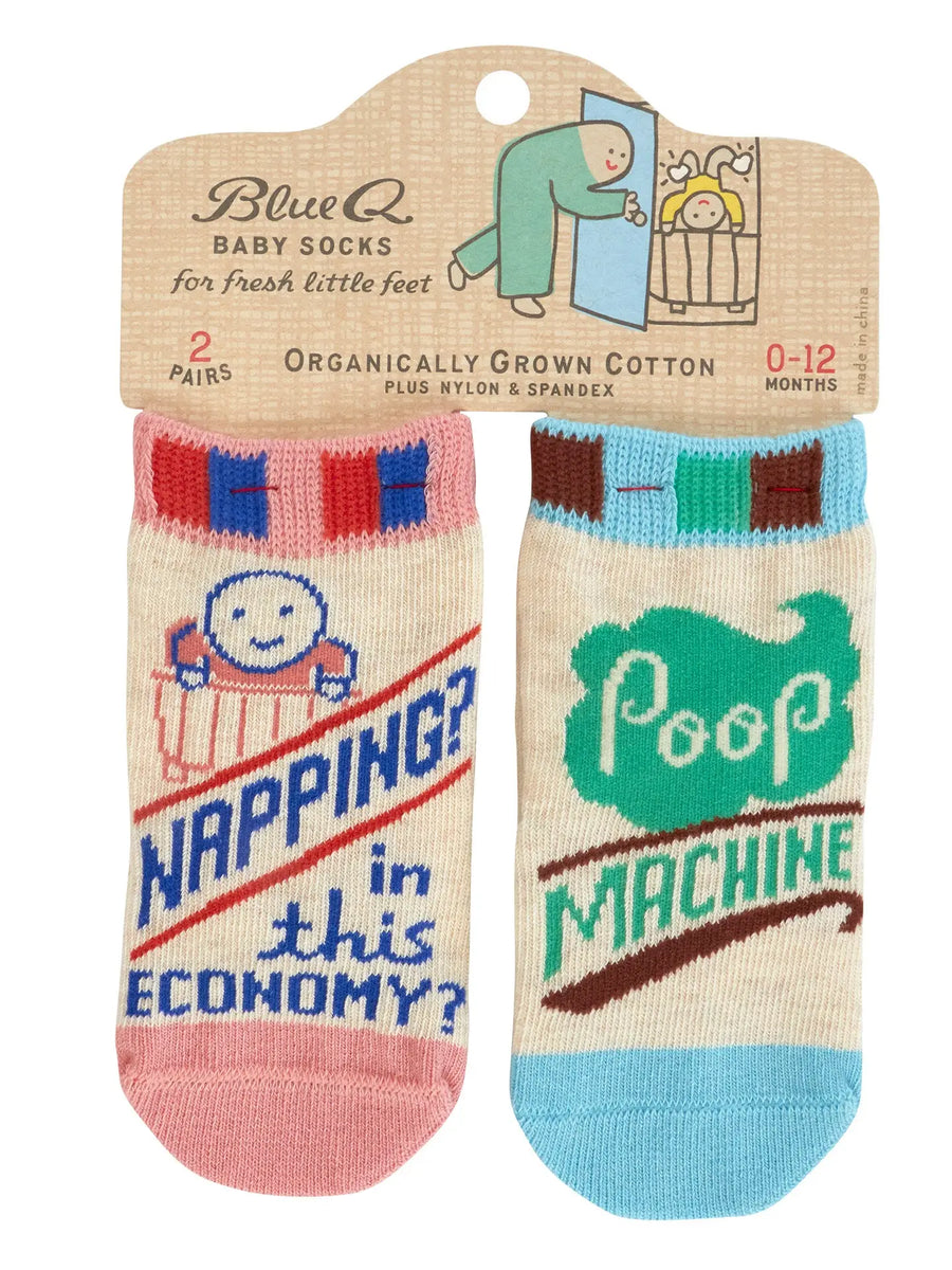 Napping / Poop Machine Baby Socks 0-12 months – Gilliangladrag