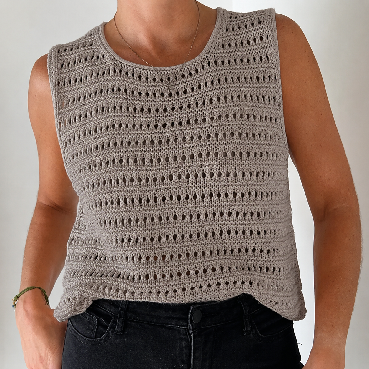 Hand Knitted Cotton Summer Top Kit - by Caidree