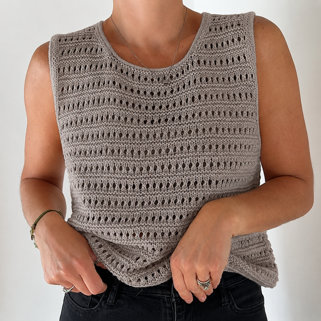 Hand Knitted Cotton Summer Top Kit - by Caidree