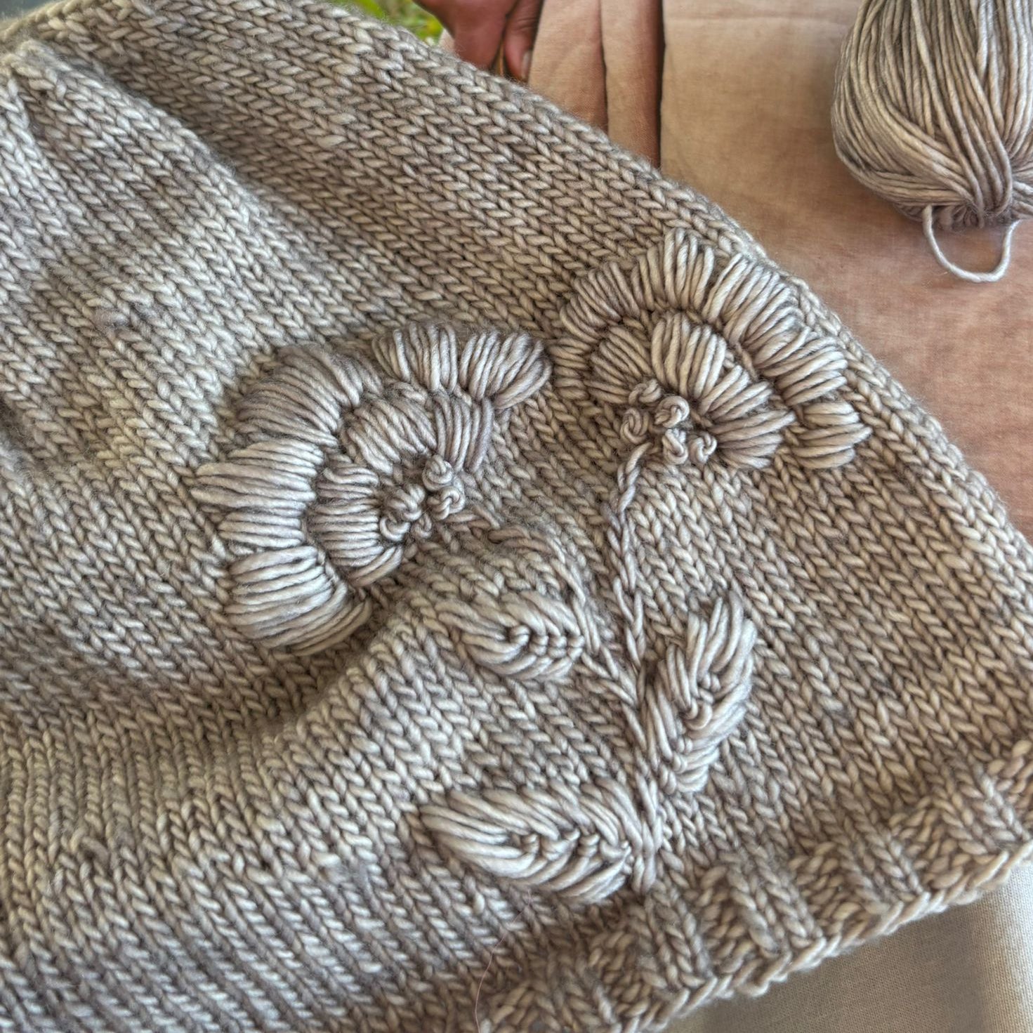 Wool Hand Embroidery on Knitting Workshop