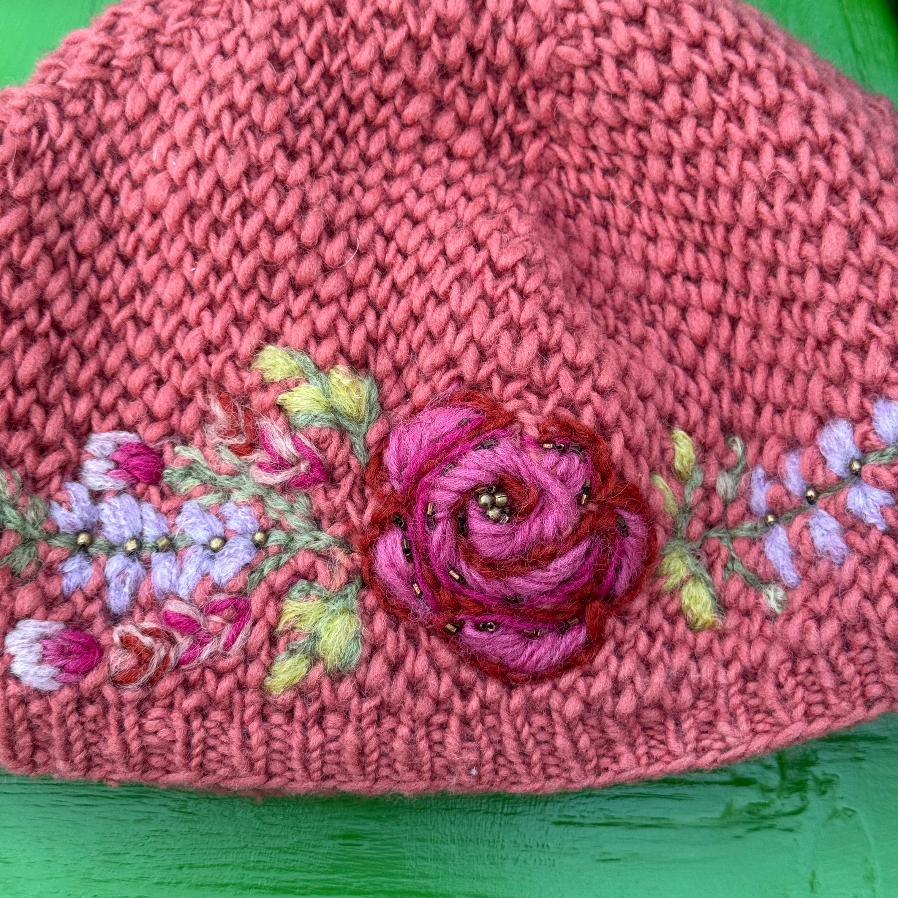 Wool Hand Embroidery on Knitting Workshop