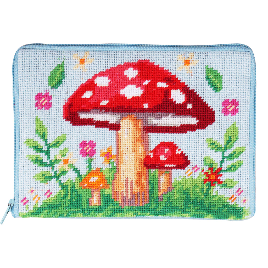 Half Stitch / Tapestry Kit : Stitch Your Own Make Up Pouch / Case: Toadstool