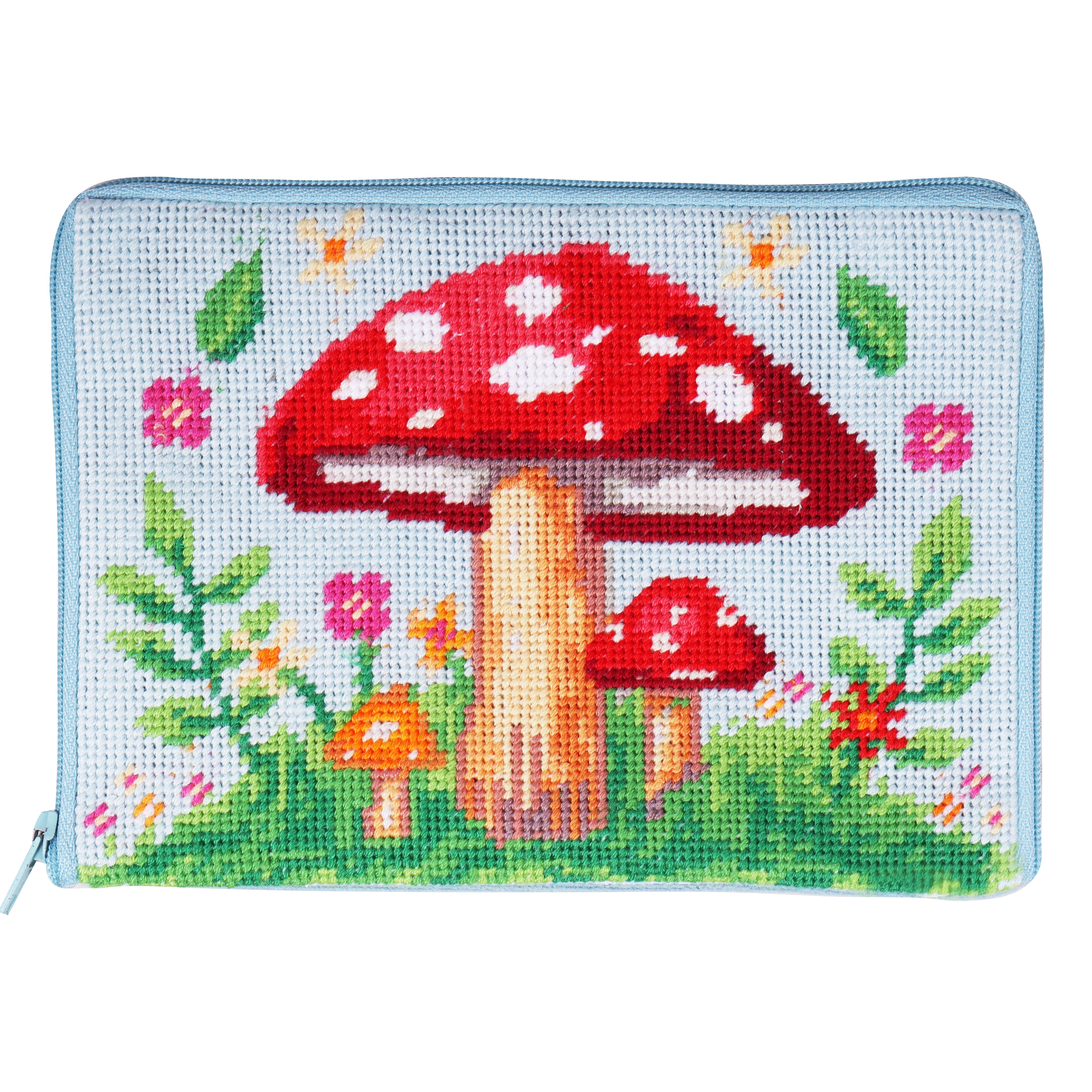 Half Stitch / Tapestry Kit : Stitch Your Own Make Up Pouch / Case: Toadstool