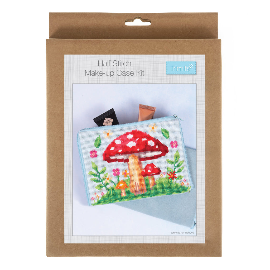 Half Stitch / Tapestry Kit : Stitch Your Own Make Up Pouch / Case: Toadstool