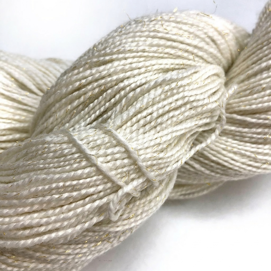Un-dyed Superwash 4 ply Gold SPARKLE Sock Yarn 100g