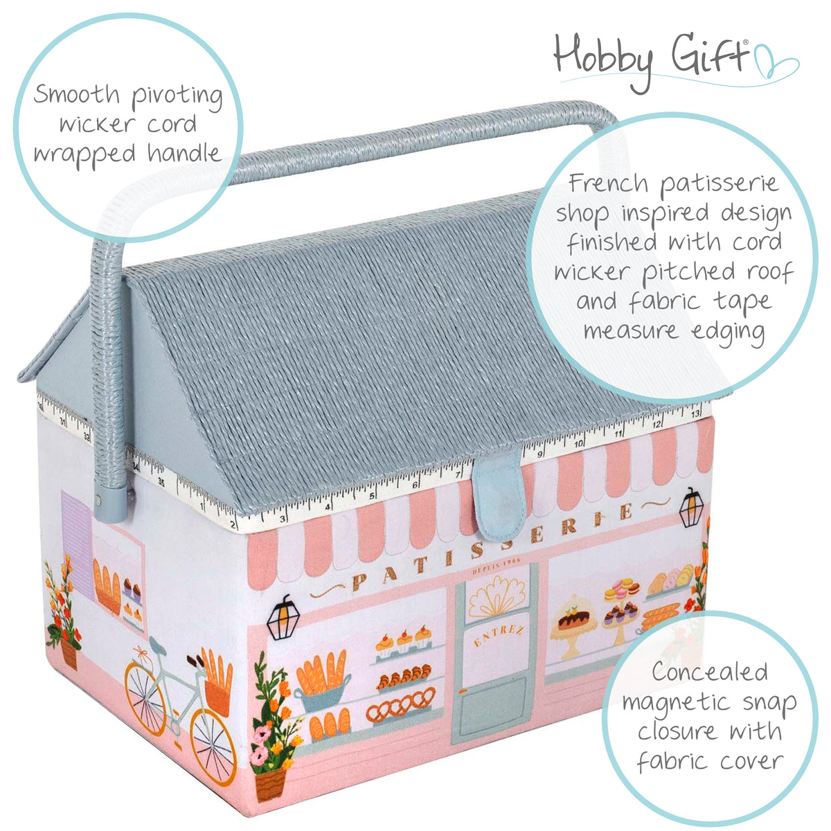 Sewing Box : Embroidered : Patisserie