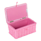 Sewing Box (S): Wicker Basket: Embroidered Cherries