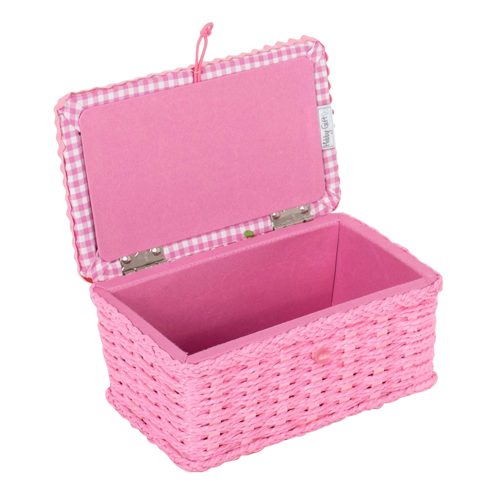 Sewing Box (S): Wicker Basket: Embroidered Cherries