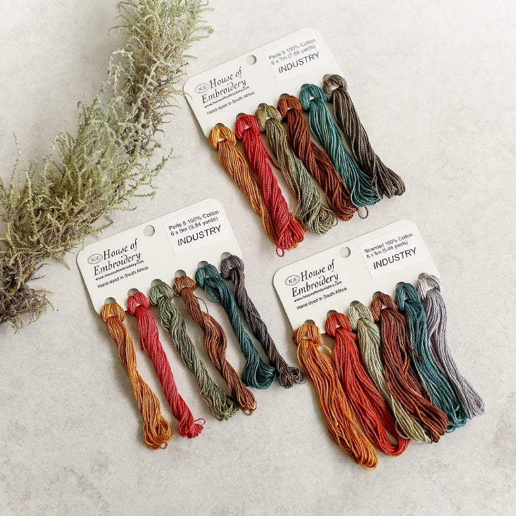 Hand Dyed Perle 8 threads x 6 : Industry