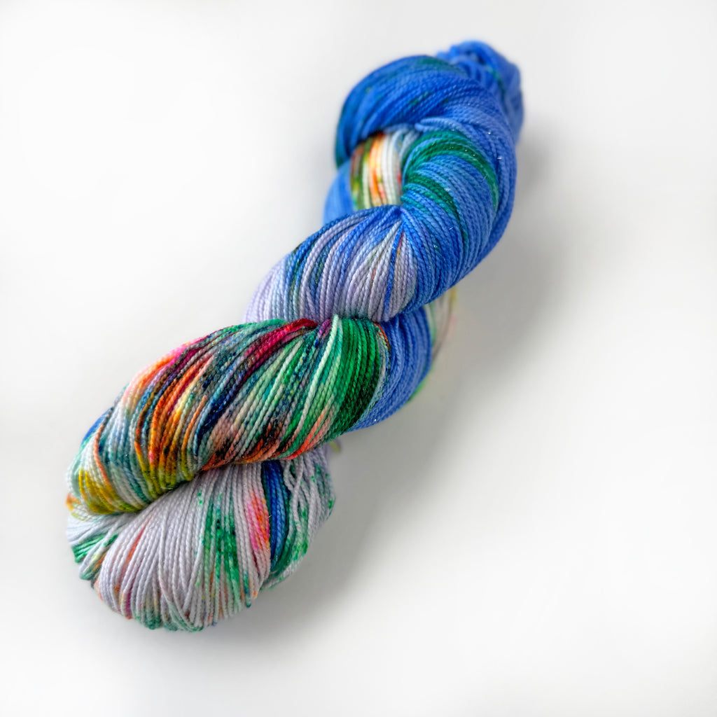 Gilliangladrag Holy Fluff Silver Sparkle Sock Yarn 100g Hand Dyed  : You're The One That I Want